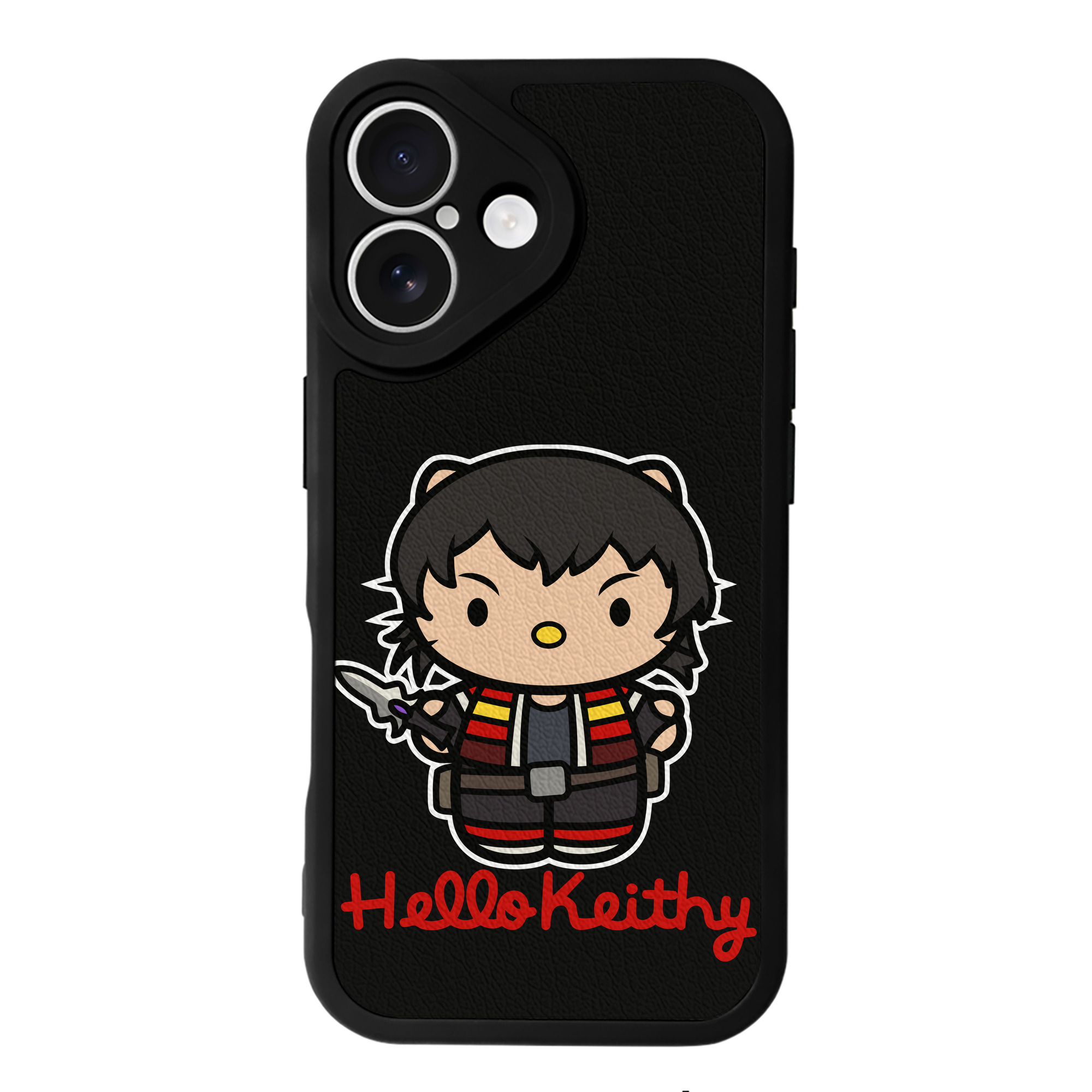（画像用） Hello Kitty ハローキティ 【iPhone 16シリーズ対応】シリコンスマホケース（レザー調） 材質：シリコン